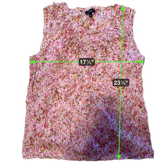 Talbots Pink Floral Textured Sleeveless Blouse Top Size 6 Cotton - Picture 7 of 7